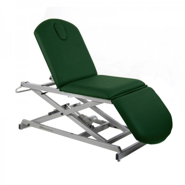 Barella elettrica: tre corpi, tipo sedia, con alzata dritta senza spostamento laterale, con portarotolo e calotta facciale (disponibili due modelli)